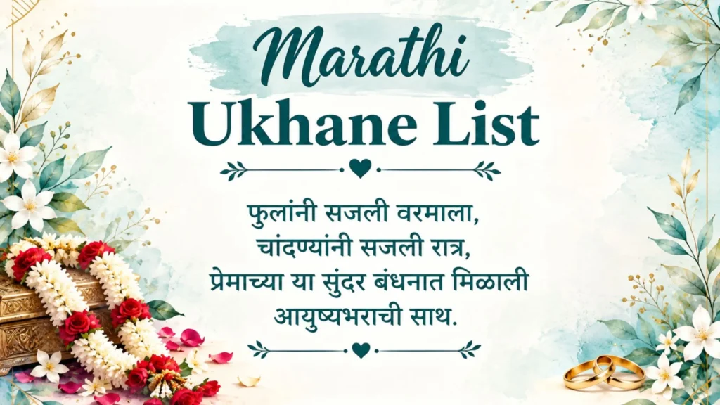 Marathi Ukhane List: 75+ Best सुंदर आणि नवीन मराठी उखाणे marathi ukhane list