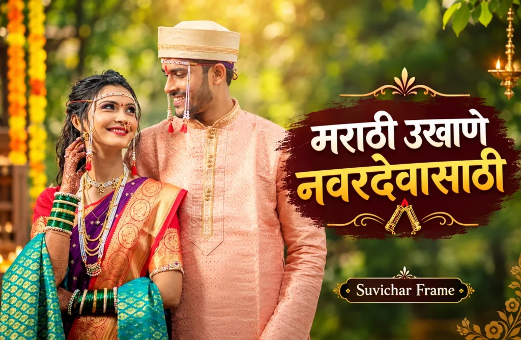मराठी उखाणे नवरदेवासाठी 120+ Best सुंदर, रोमँटिक आणि मजेशीर | Suvichar Frame मराठी उखाणे नवरदेवासाठी